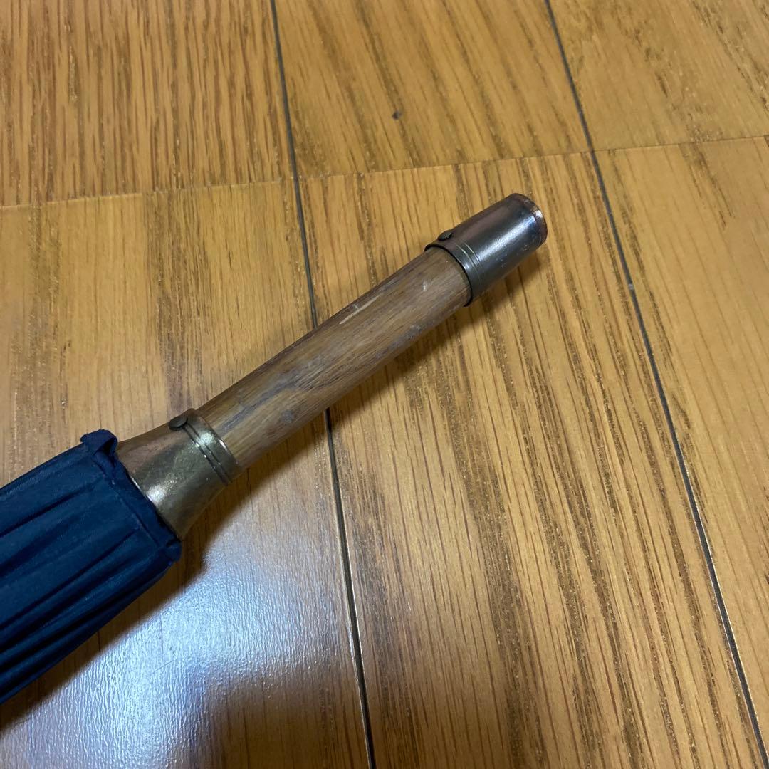 ピアレス　木ハンドル　傘　ネイビー　英国製