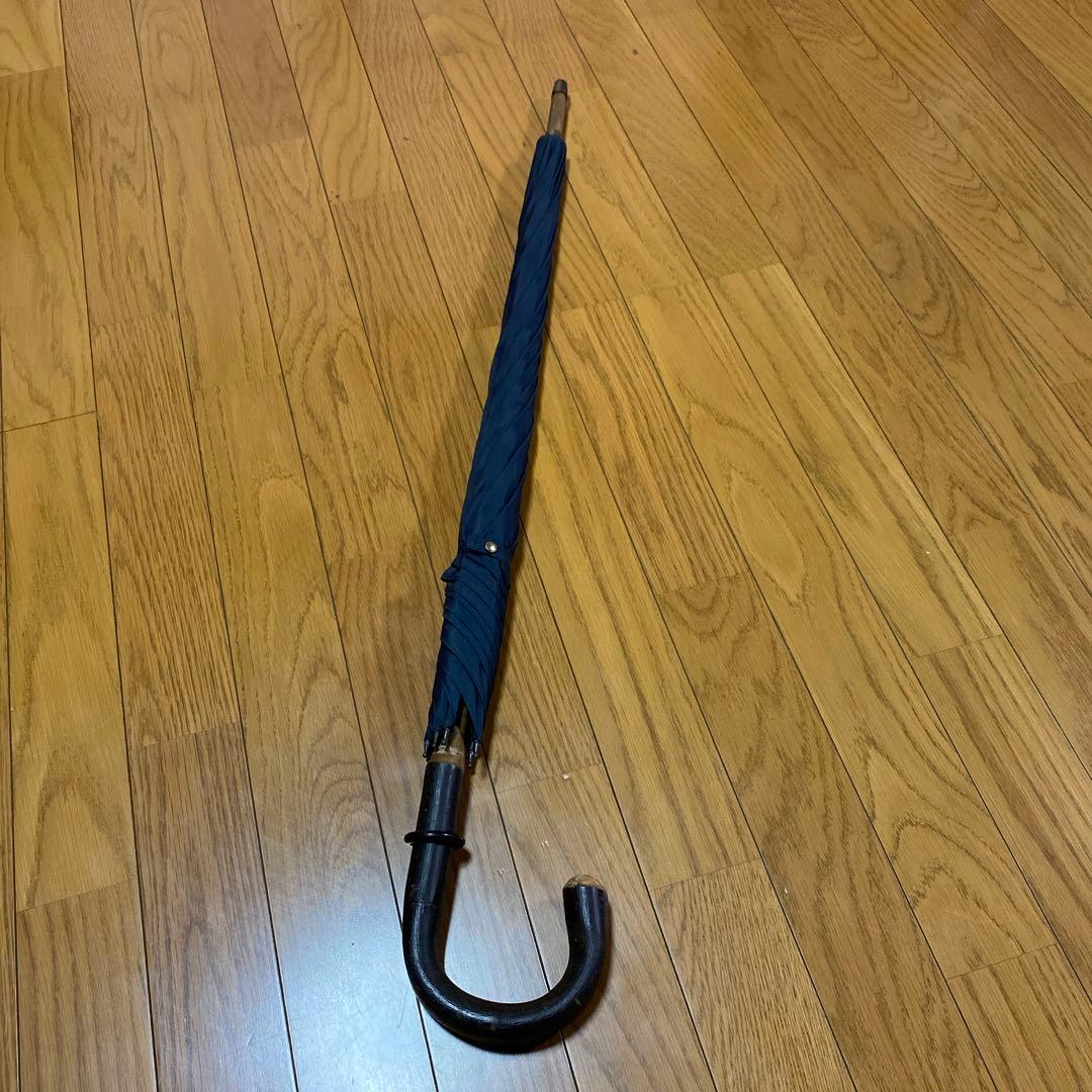 ピアレス　木ハンドル　傘　ネイビー　英国製