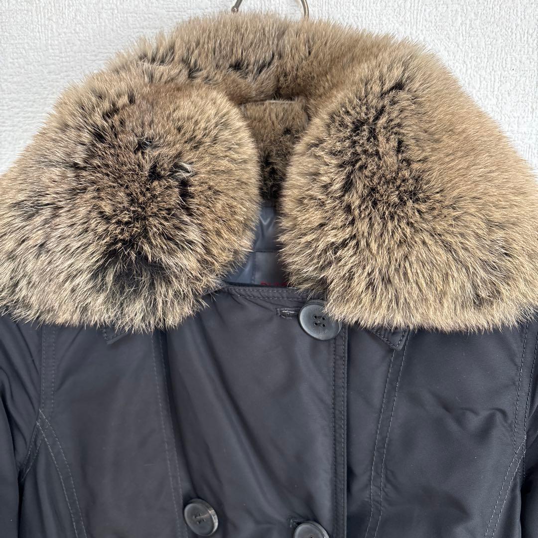 S00390 DUVETICA フォックスファー付きダウンコート ブラック 40