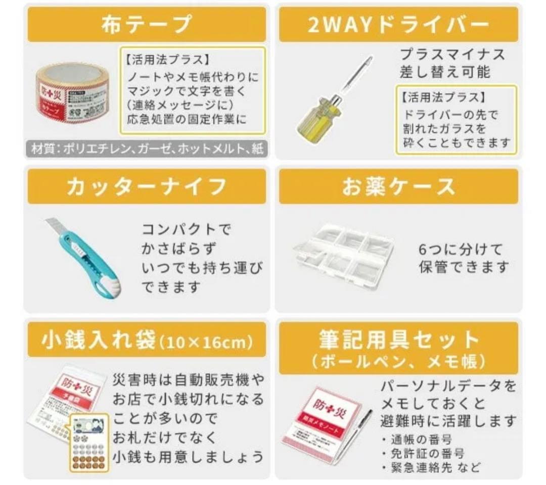 【新品2点】山善防災バック30点セット