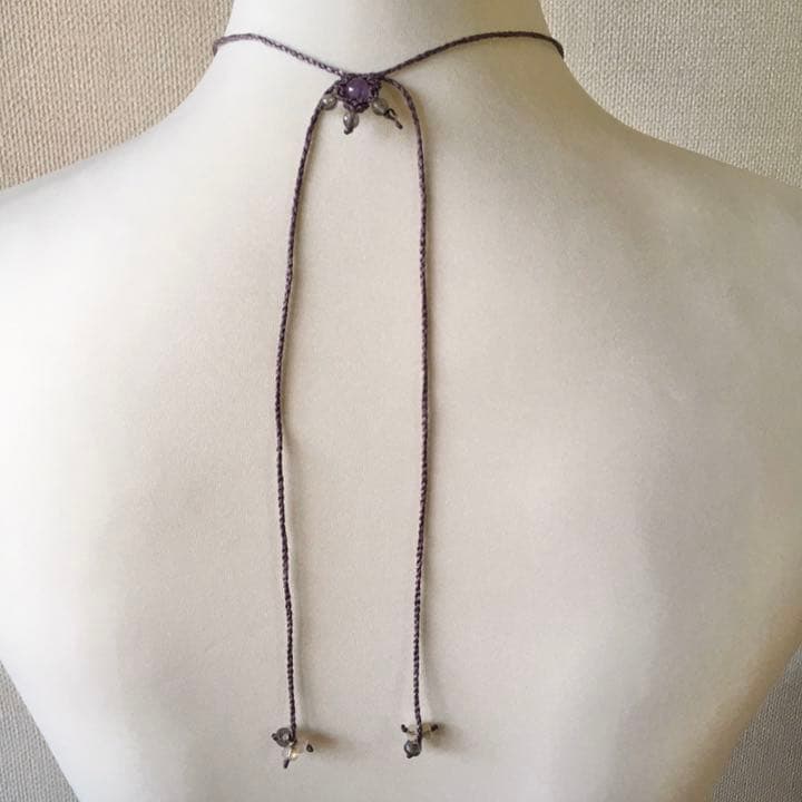 【未使用品】〈一点物〉～光の道しるべ〜ラブラドライトのマクラメネックレス