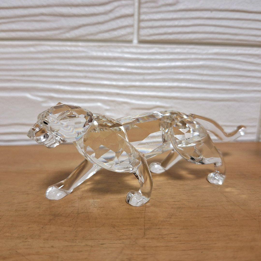 【極美品】スワロフスキー クリスタル 置物 パンサー 豹 フィギュリン