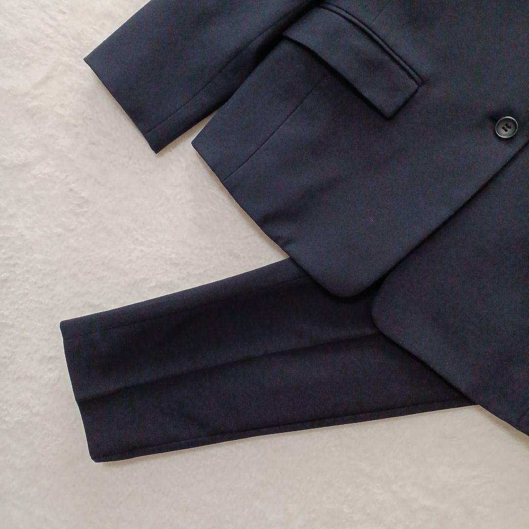 洗える！PLST プラステ ノーカラージャケット パンツ 　ネイビー