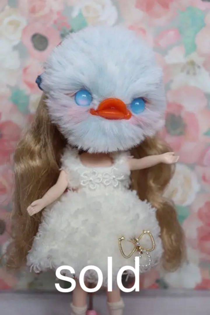 アヒルのお面　ミディブライス アウトフィット　編みぐるみ　ブライス