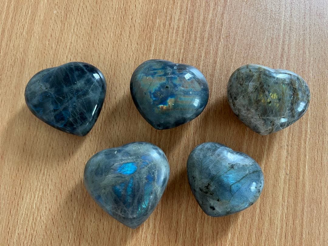 天然石 ラブラドライトハート カービング まとめ売り