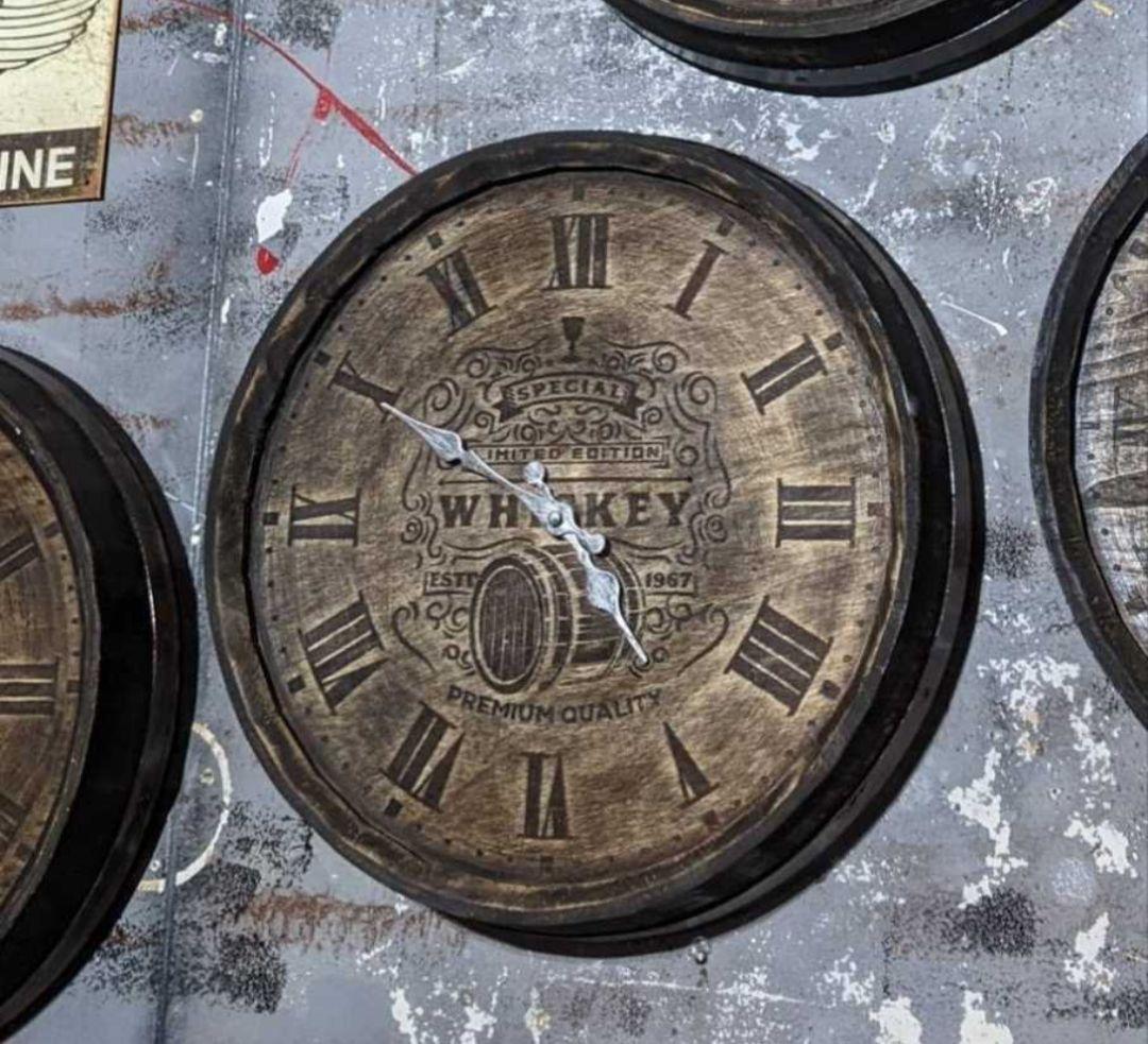 ラスト1個 ウイスキー樽 壁掛け時計 バレル型 ウォールクロック ホグスヘッド