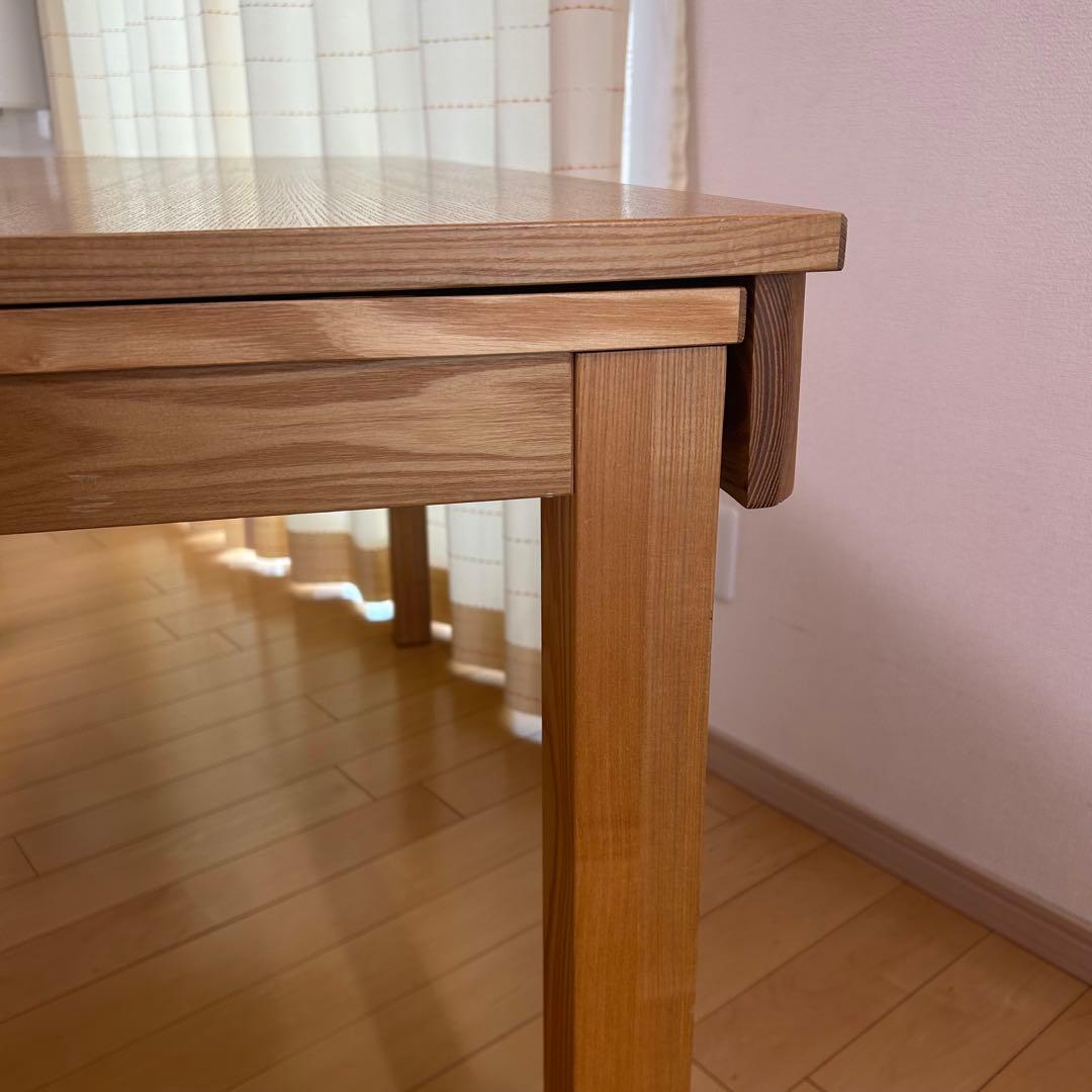 伸縮式テーブル　天然木　辻製作所　W1300〜2050 伸長　ダイニングテーブル