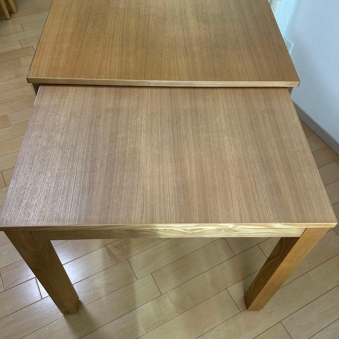 伸縮式テーブル　天然木　辻製作所　W1300〜2050 伸長　ダイニングテーブル