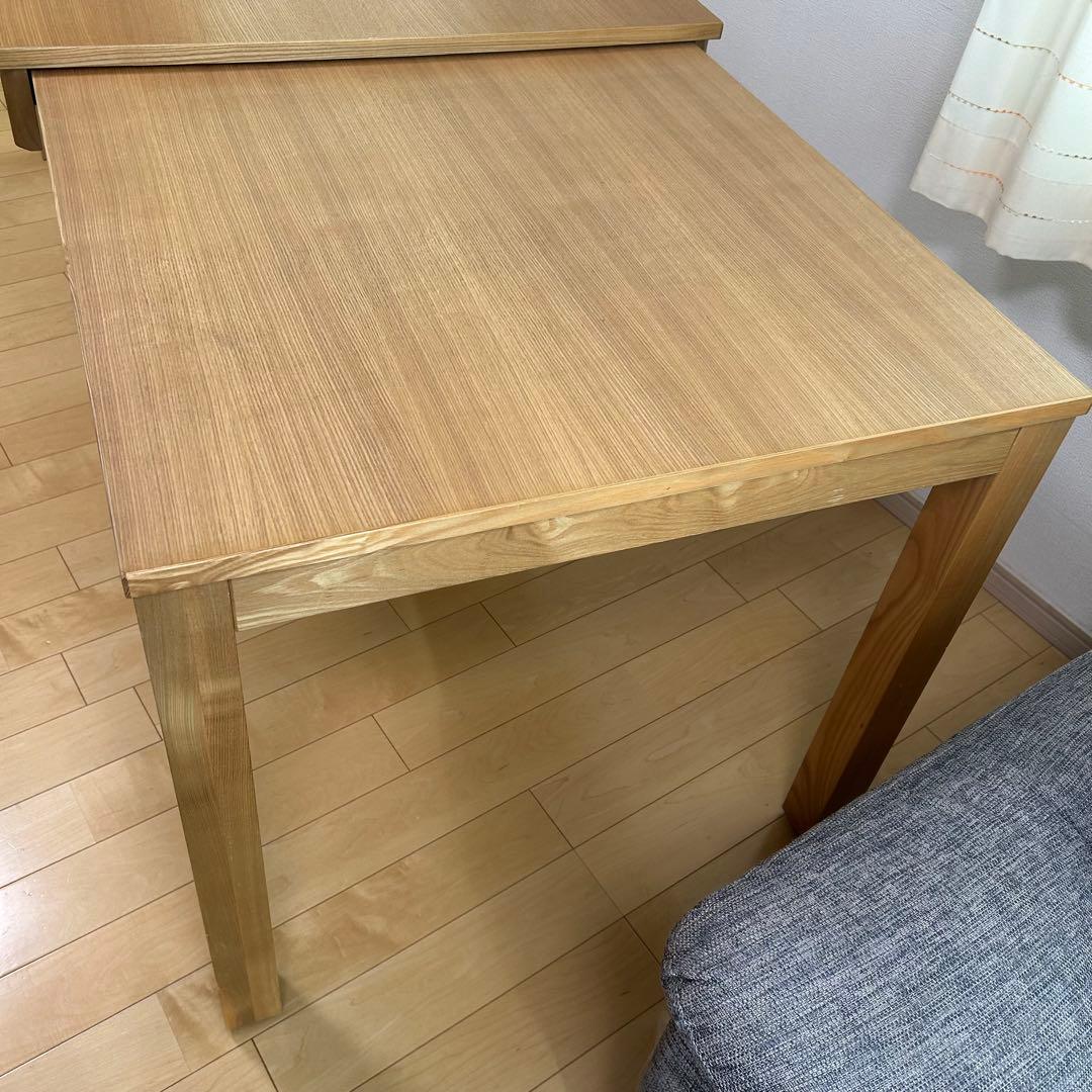 伸縮式テーブル　天然木　辻製作所　W1300〜2050 伸長　ダイニングテーブル