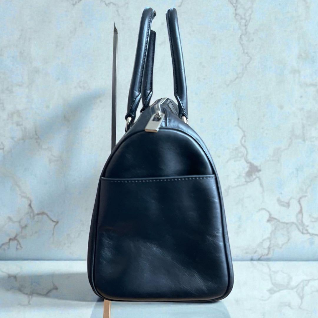 アイビー様美品 HIROFU ヒロフ ロゴ型押し レザー ミニ ボストンバッグ