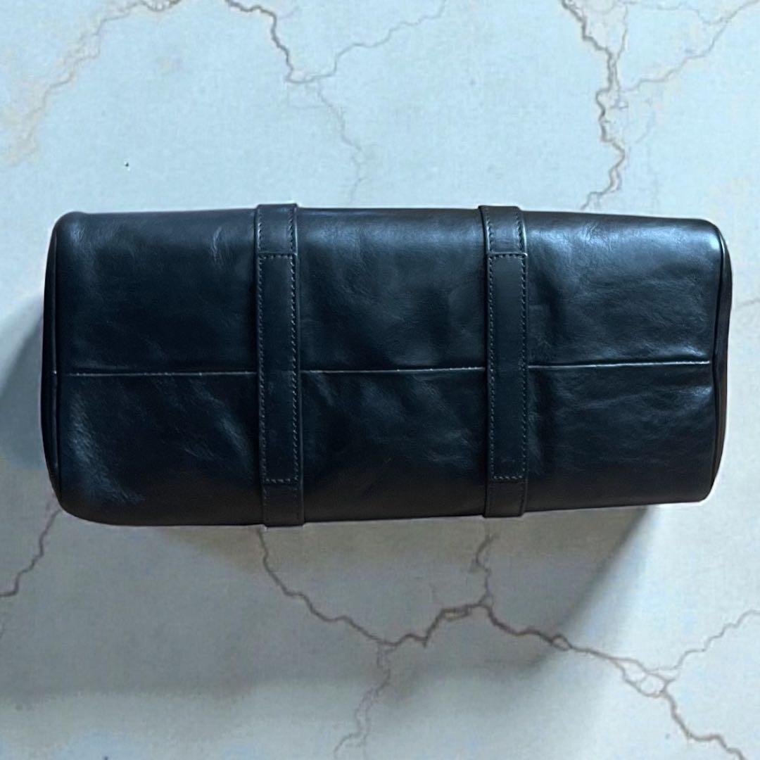 アイビー様美品 HIROFU ヒロフ ロゴ型押し レザー ミニ ボストンバッグ