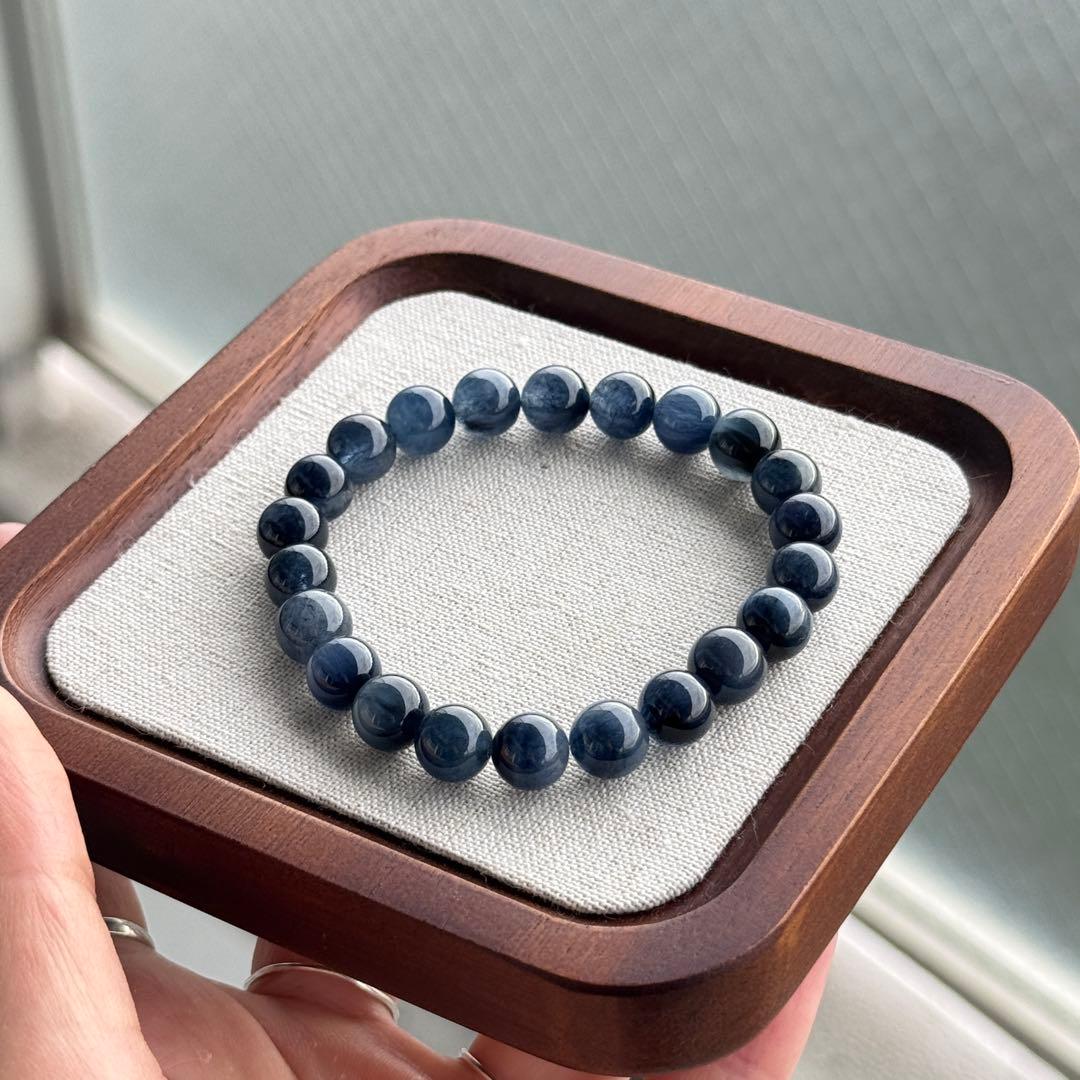 naoki　美品　濃いめブルーラビットヘアルチルブレスレット　NO.468