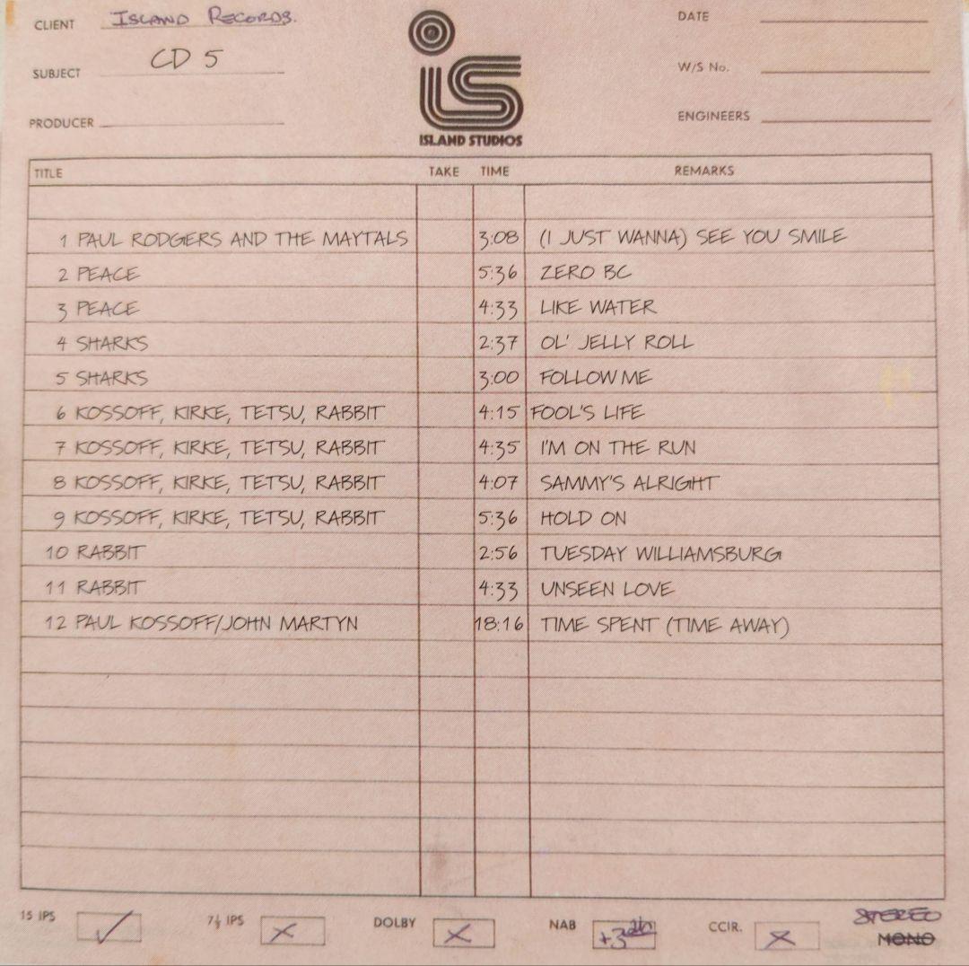 ☕【希少EU盤】FREE Songs of Yesterday 5CDSET