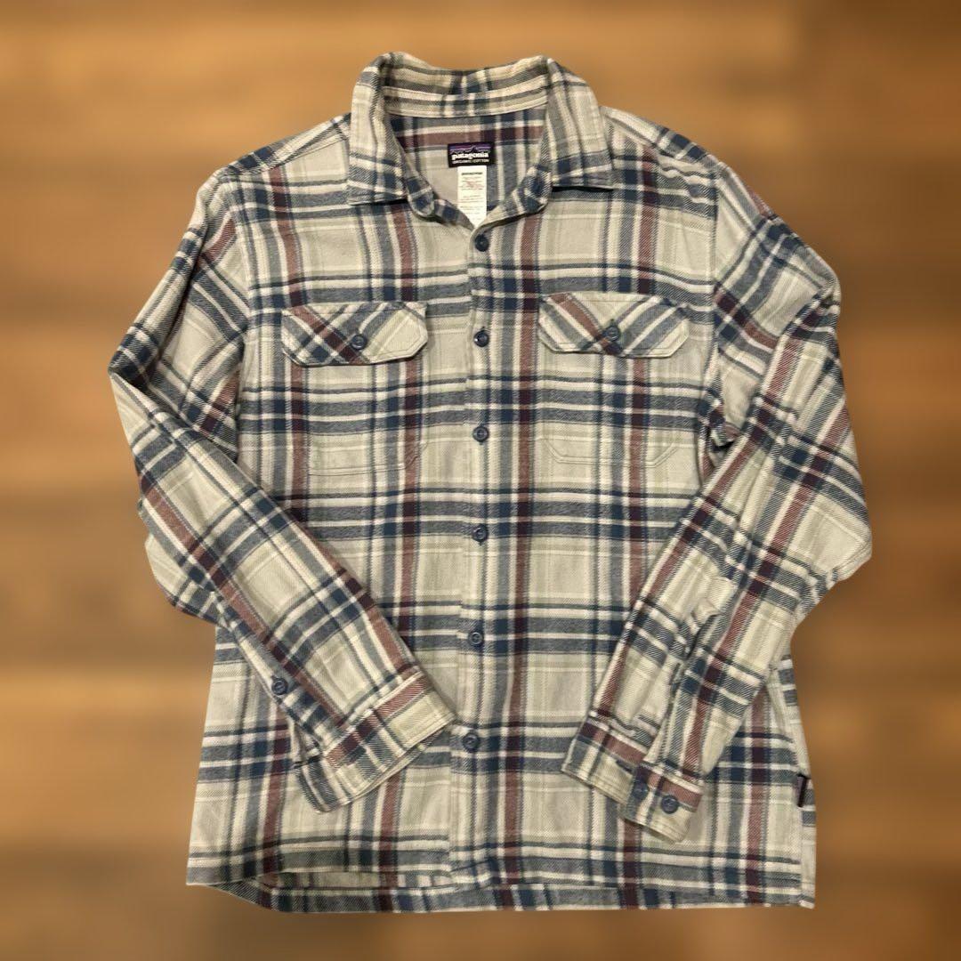 パタゴニア　ネルシャツ　ブルーチェック柄