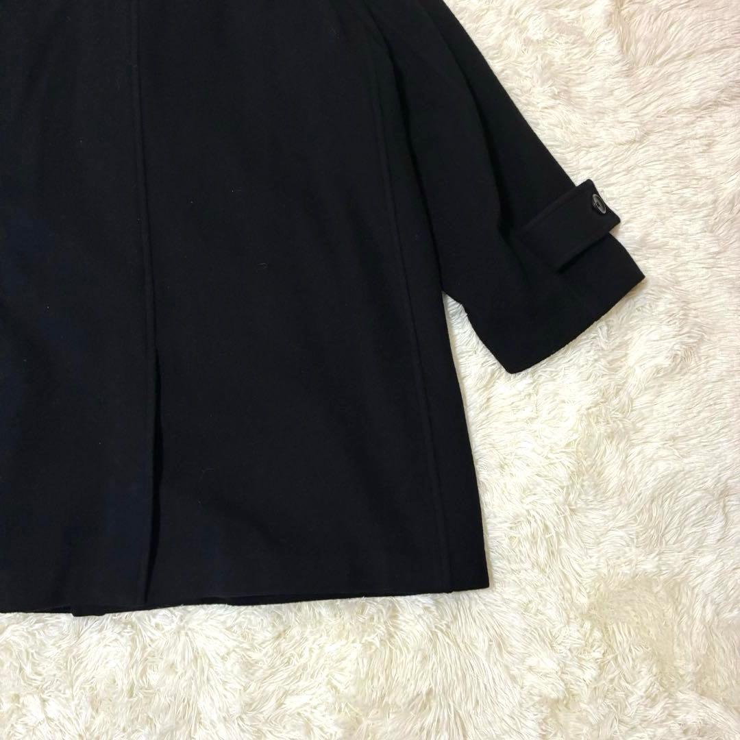 EVCON エビコン　ウールステンカラーハーフコートブラック