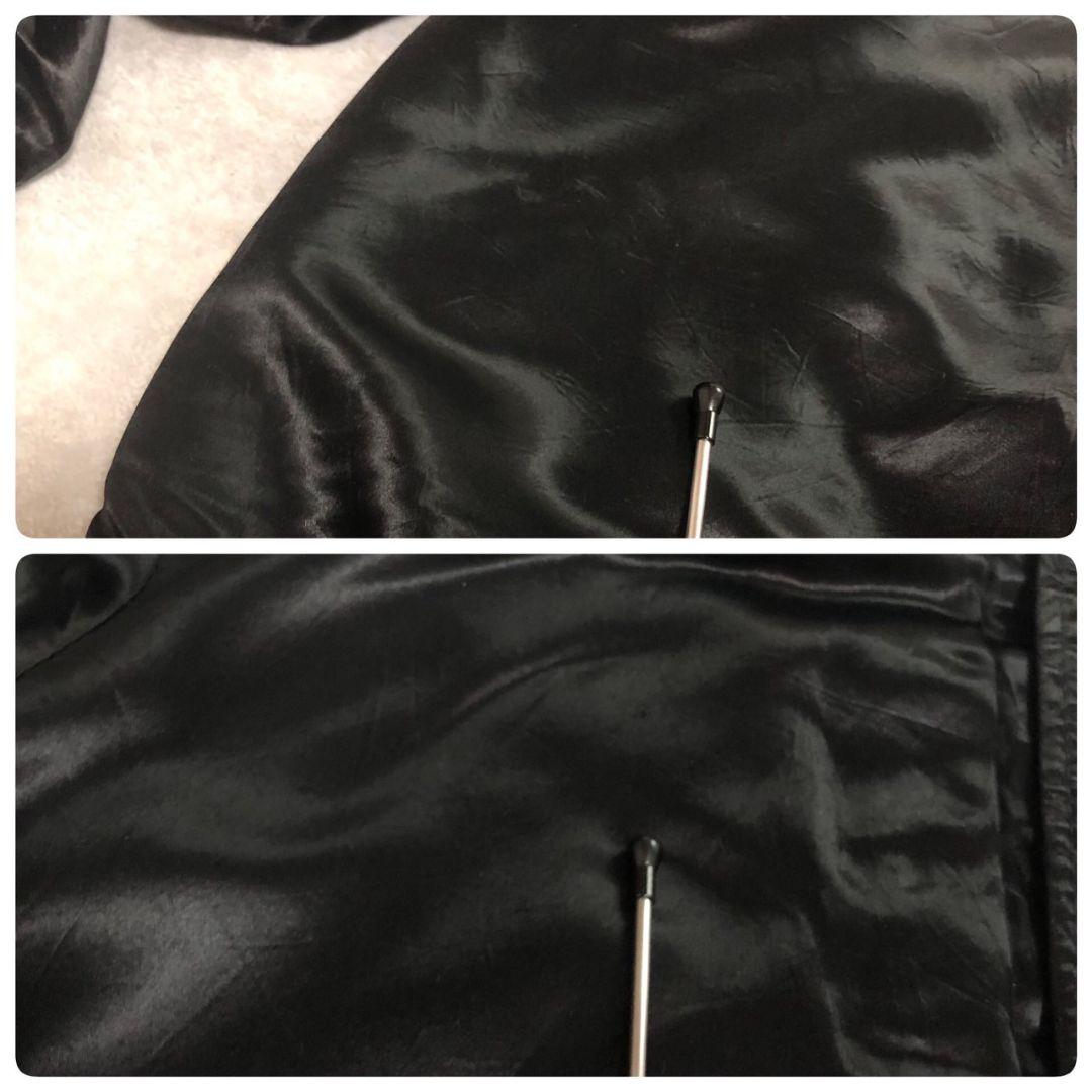 80-90sヴィンテージUSA製サテンスタジャンスカジャン刺繍　短丈ショート丈