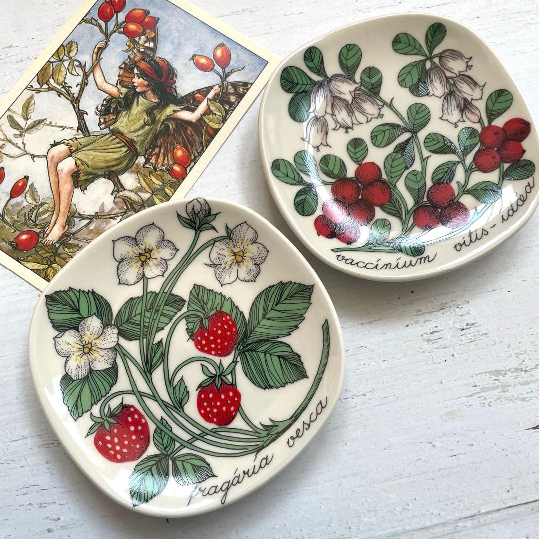 新品ARABIA エステリ・トムラ ボタニカ イチゴ柄オリジナルボックス入り