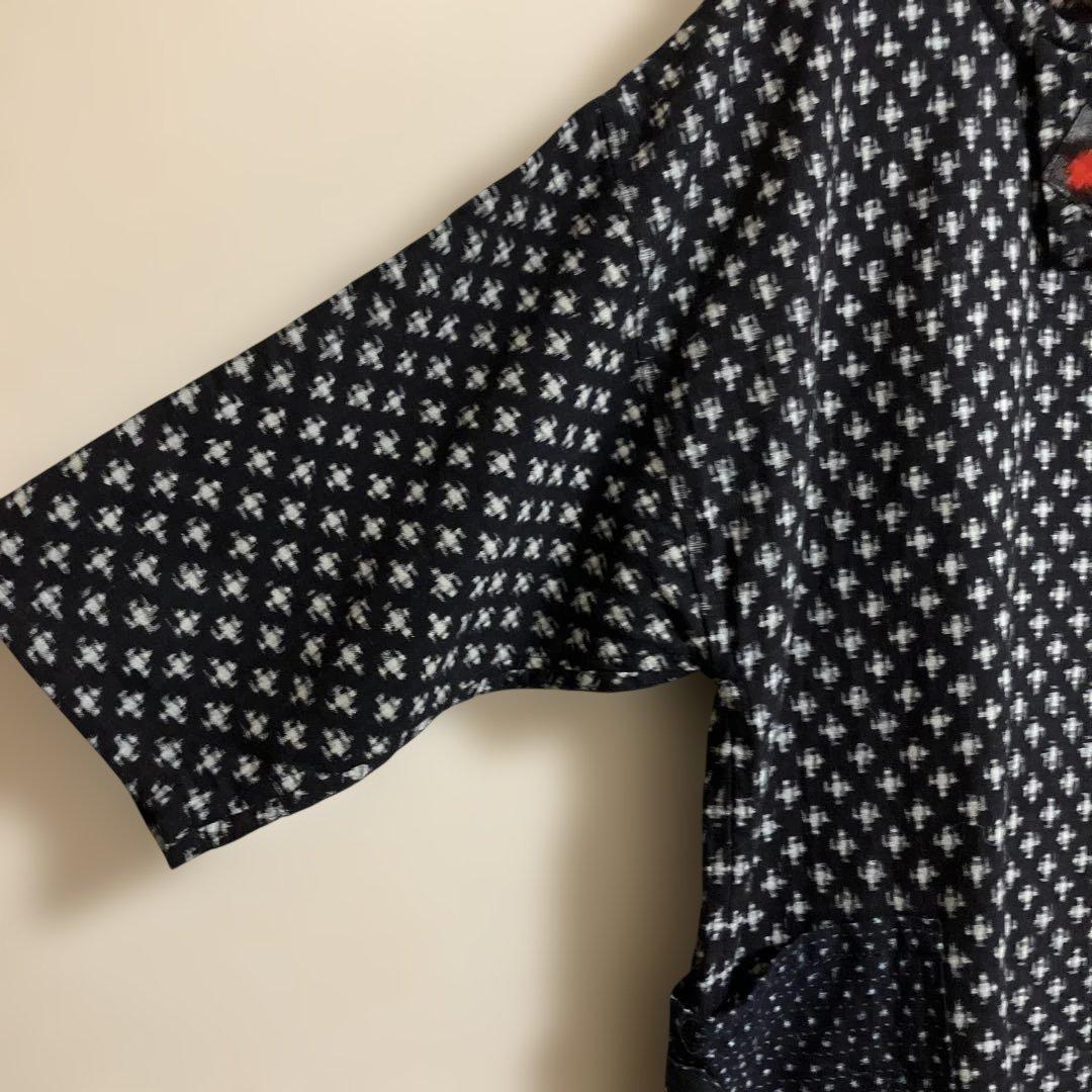 着物リメイク　久留米絣　チュニック ワンピース　パッチワーク