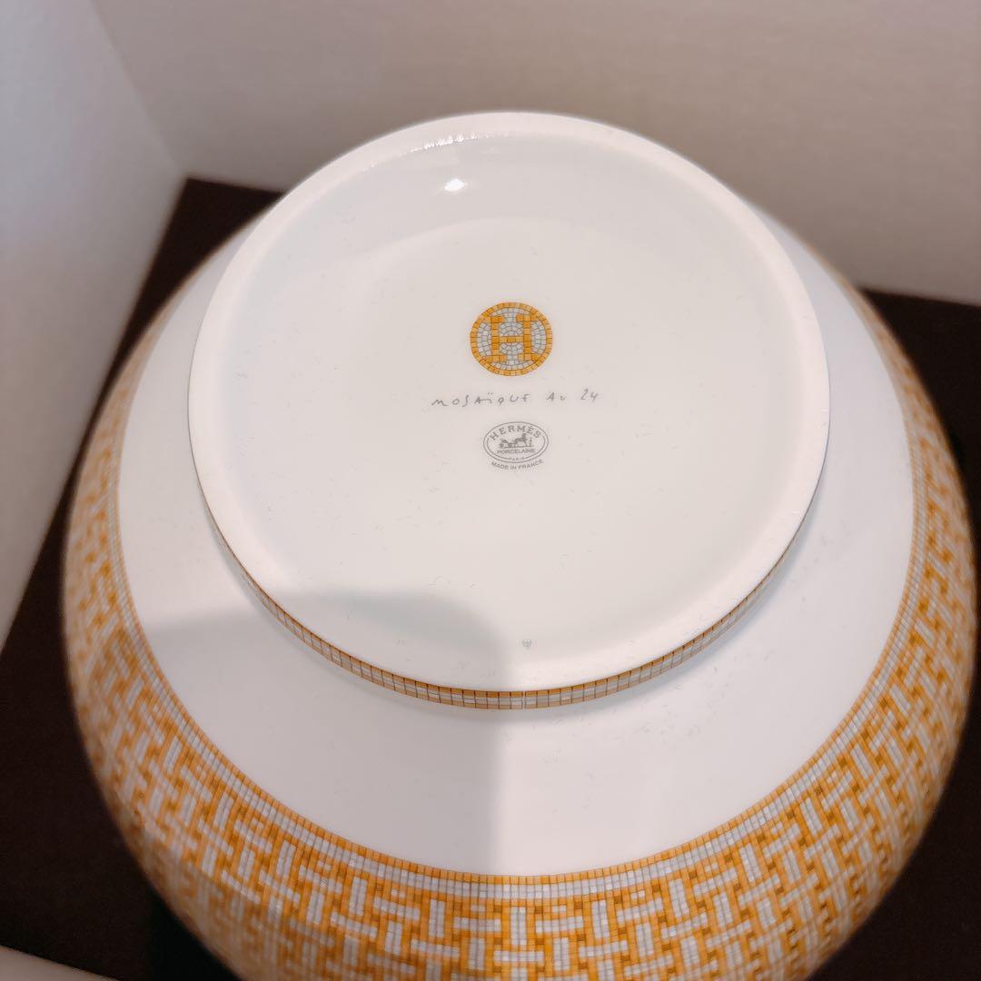 新品未使用 エルメス モザイク ヴァンキャトル ゴールド パンチボウル 洋食器
