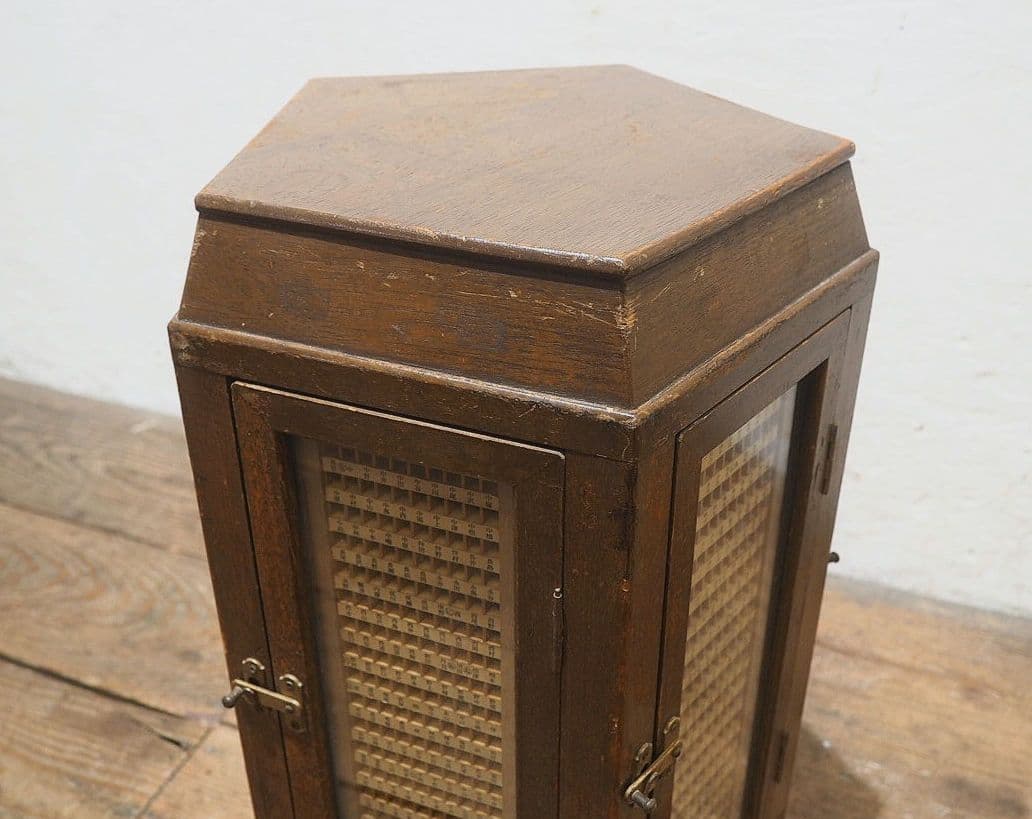 1336 回転式　レトロなハンコケース　判子　ガラスケース　レトロ　アンティーク