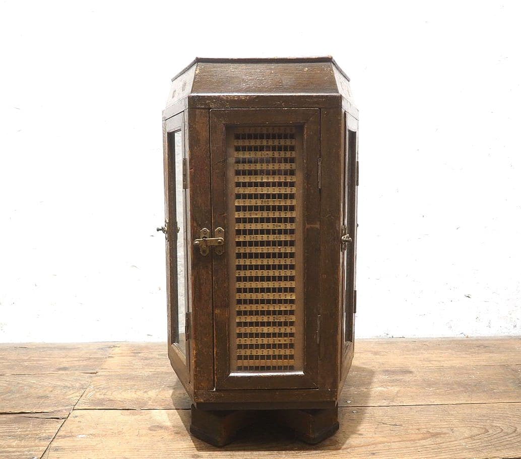 1336 回転式　レトロなハンコケース　判子　ガラスケース　レトロ　アンティーク