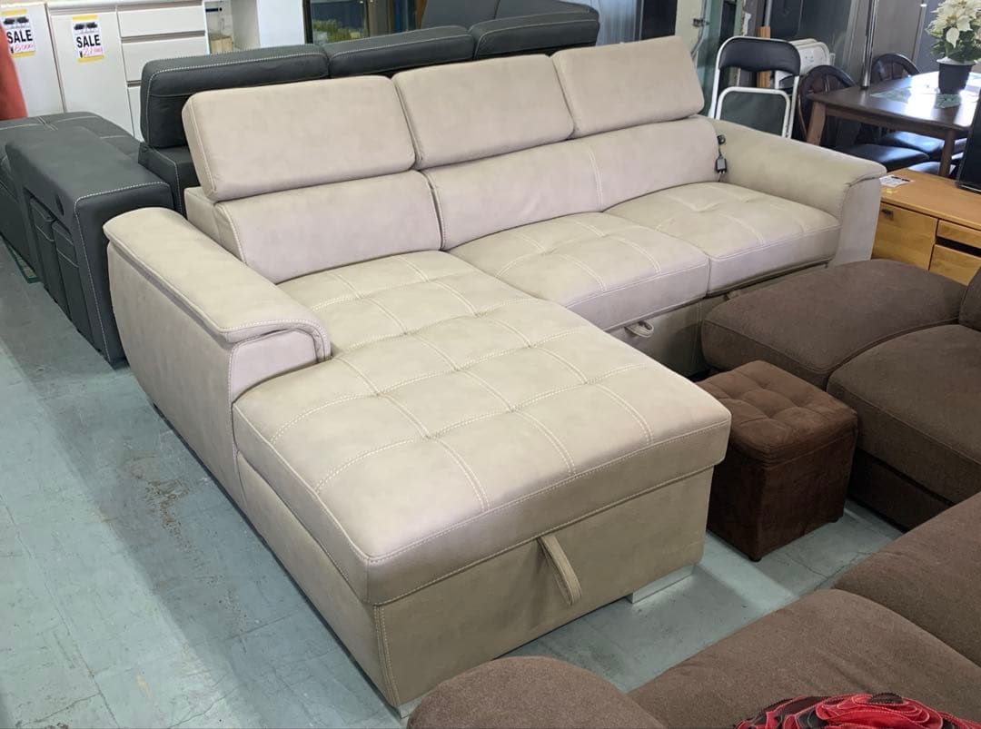 新品未使用　ソファ　ソファベッド　 収納箱　￼USBポート付き　(滋賀県内のみ)