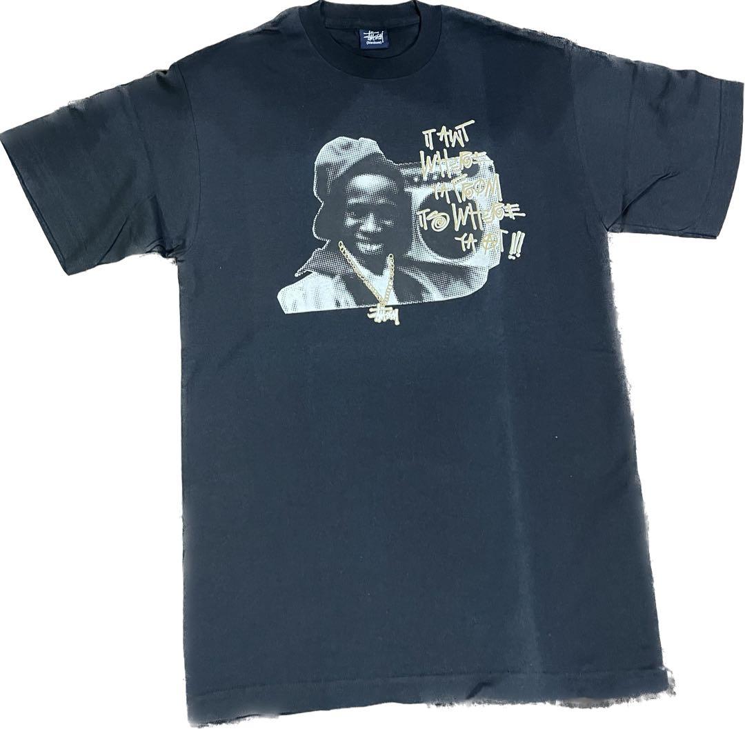 【STUSSY】90s old stussy フォトTシャツ M 紺