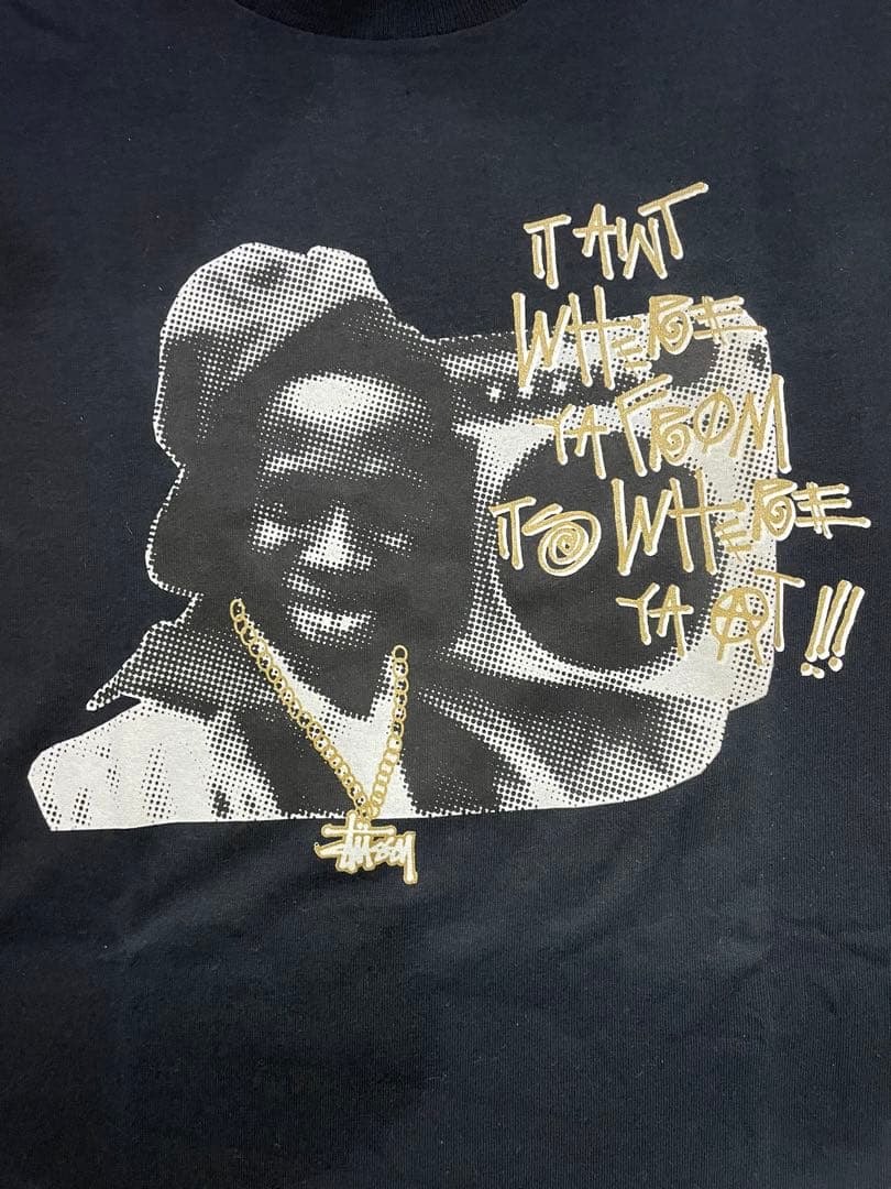 【STUSSY】90s old stussy フォトTシャツ M 紺