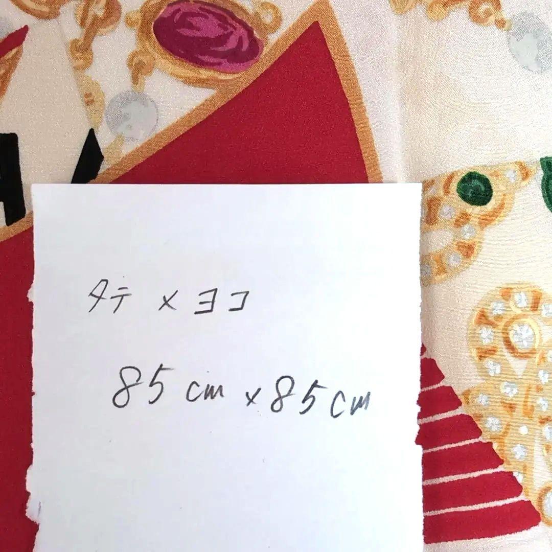 CHANEL ココマーク 宝石柄 大判スカーフ 85×85 ジュエリー d137