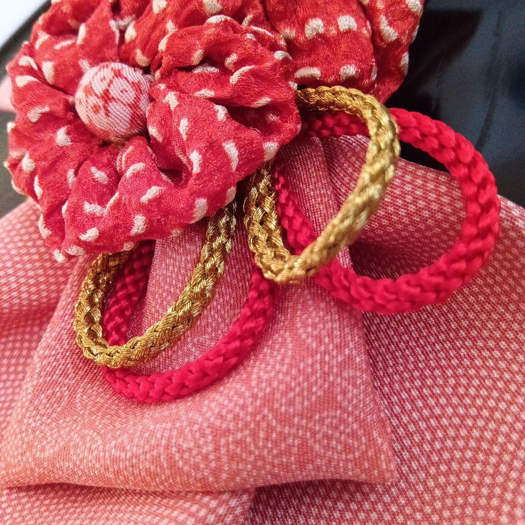 【七五三No.92】りぼん花③赤房飾り、蝶簪２点セット（3種赤系）