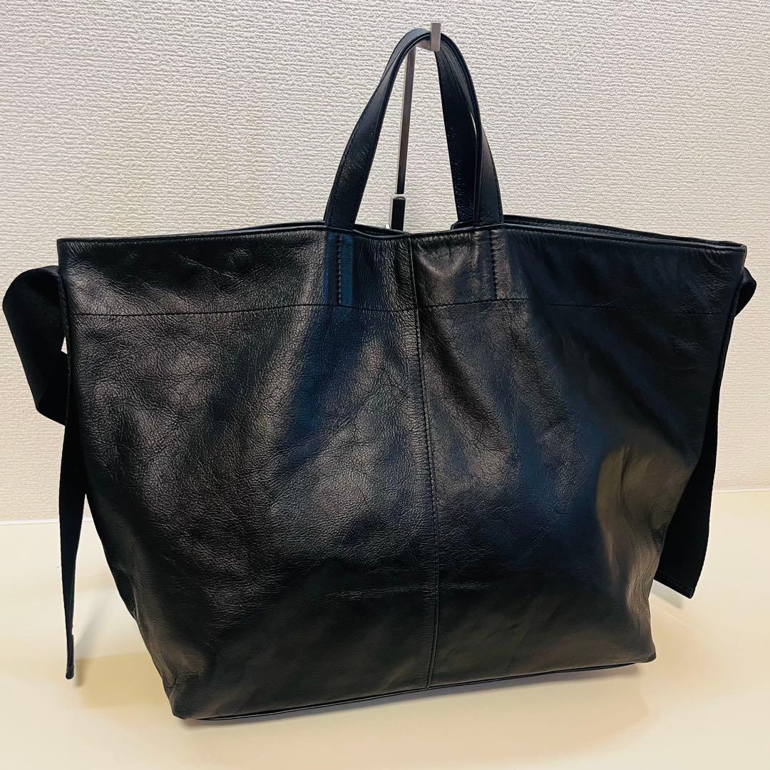 【極美品】ear PAPILLONNER　ワイドテープ　トート　L ブラック