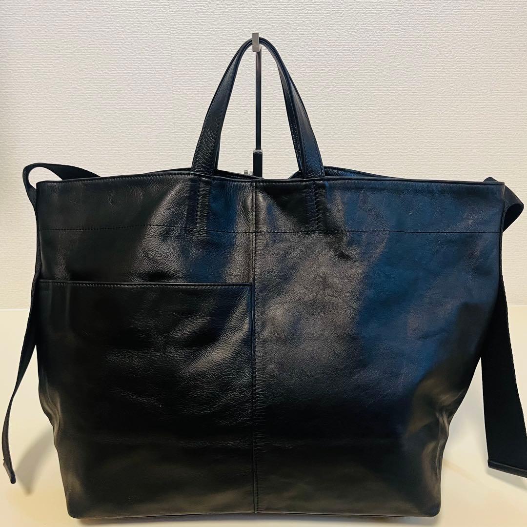 【極美品】ear PAPILLONNER　ワイドテープ　トート　L ブラック