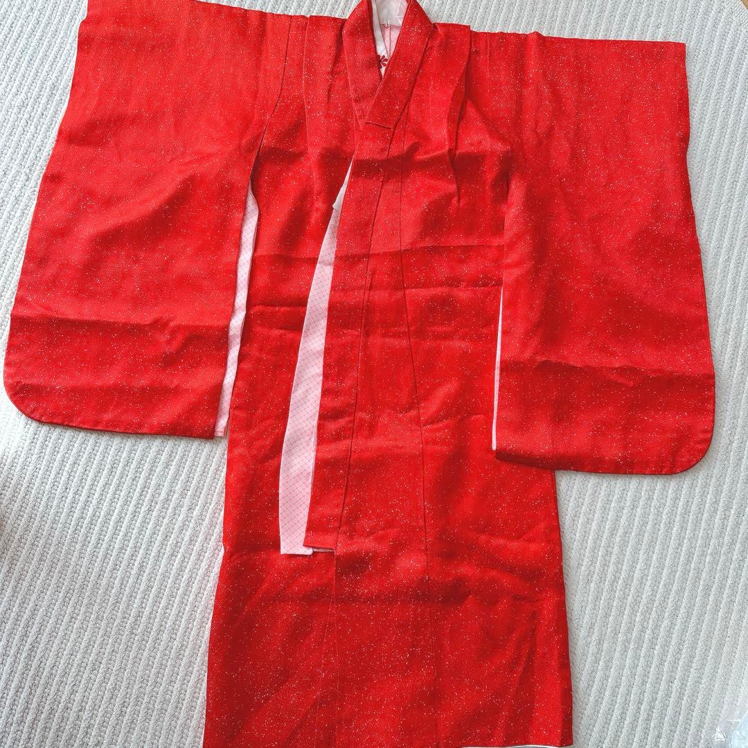 七五三 5歳 男の子 男児 着物 羽織 袴 七五三フルセットレトロ　赤色袴