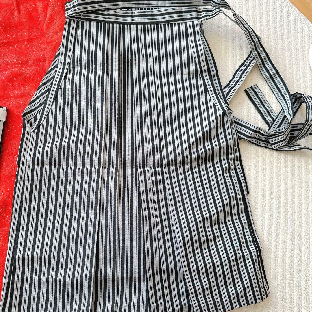 七五三 5歳 男の子 男児 着物 羽織 袴 七五三フルセットレトロ　赤色袴