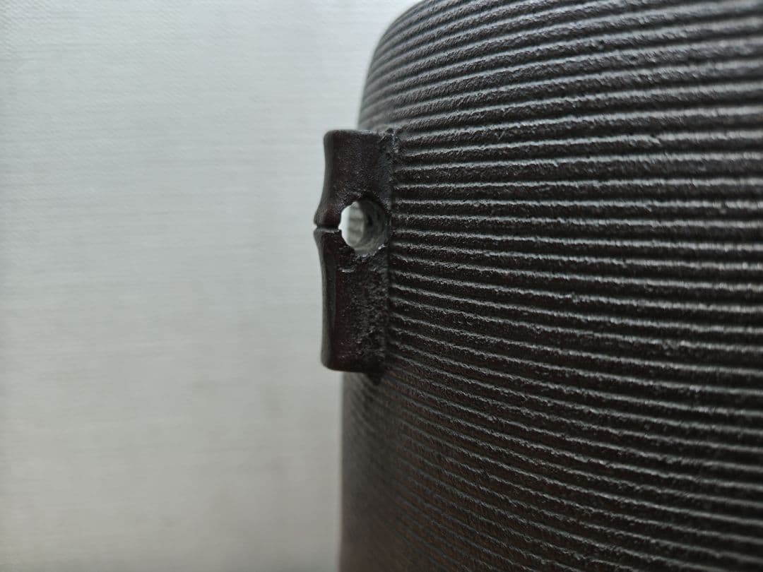 送料込【逢絢亭】茶道具 釜 風炉釜 筒釜 姥口釜 糸目模様 横倉嘉山 共箱入り