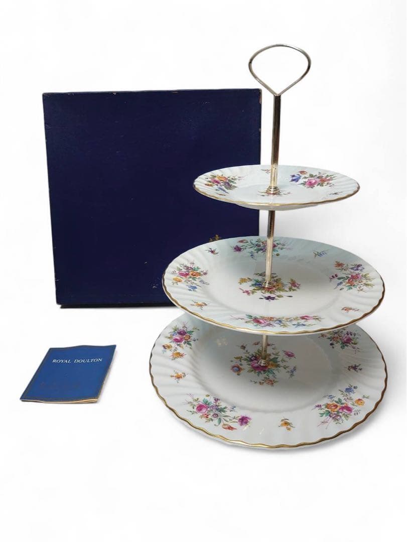 ミントン　マーロウ　3段ケーキスタンド