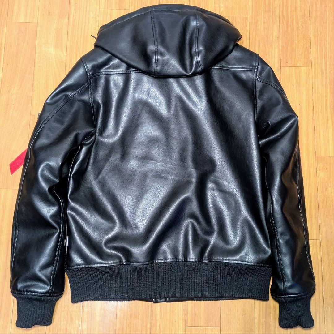 ALPHA フーデッドリブジャケット PUレザー サーモライト M（L相当）
