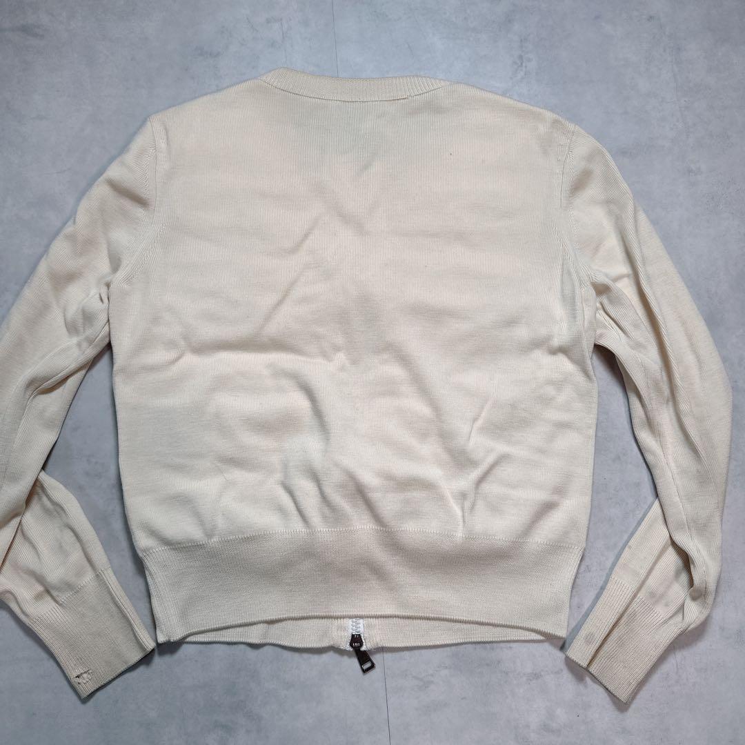 MONCLER モンクレール ニット 切り替え ダウン ワッペン XS ベージュ