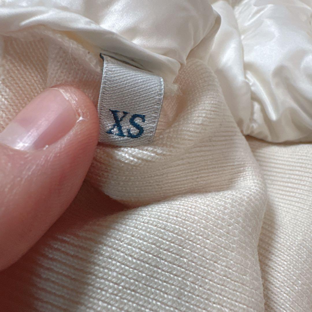 MONCLER モンクレール ニット 切り替え ダウン ワッペン XS ベージュ
