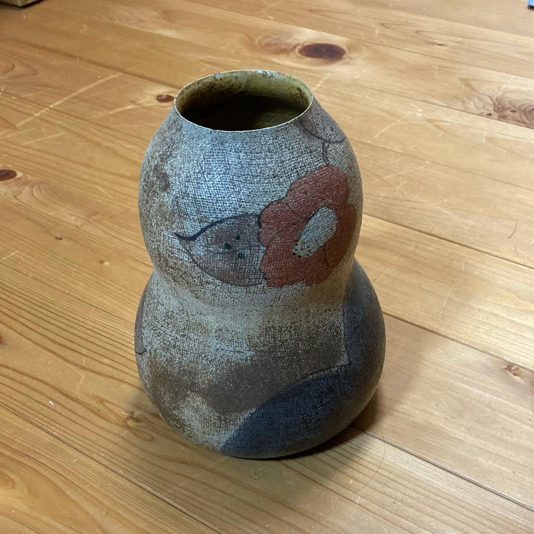 伊藤東彦 笠間焼 布目椿文花瓶 陶器花瓶