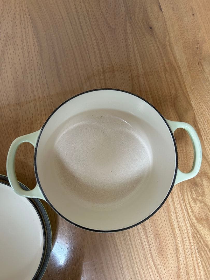 LE CREUSET ル・クルーゼ　ライトグリーン系 両手鍋 18cm