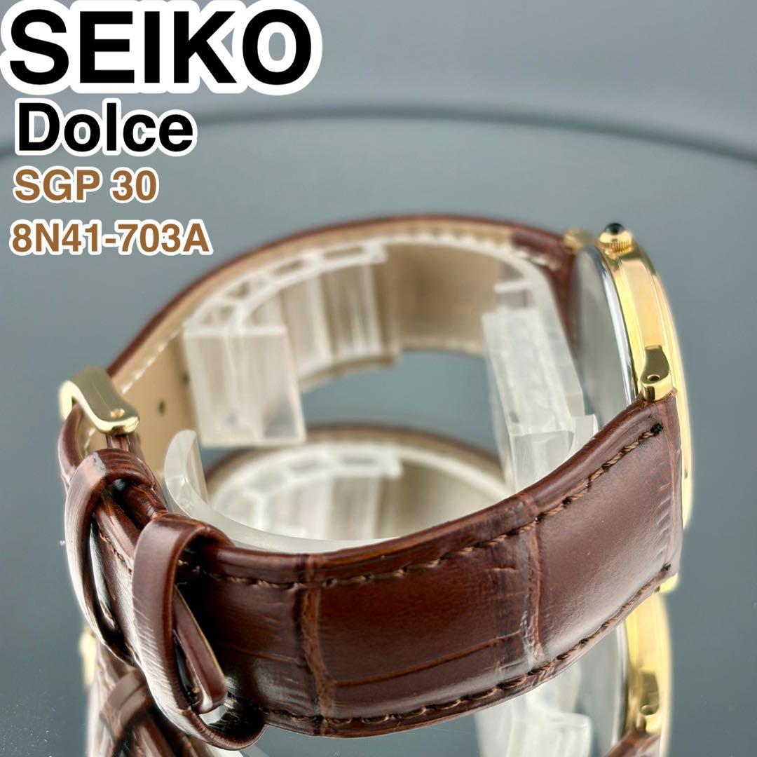 [美品]SEIKO DOLCE SGP30 金メッキ腕時計 8N41-703A