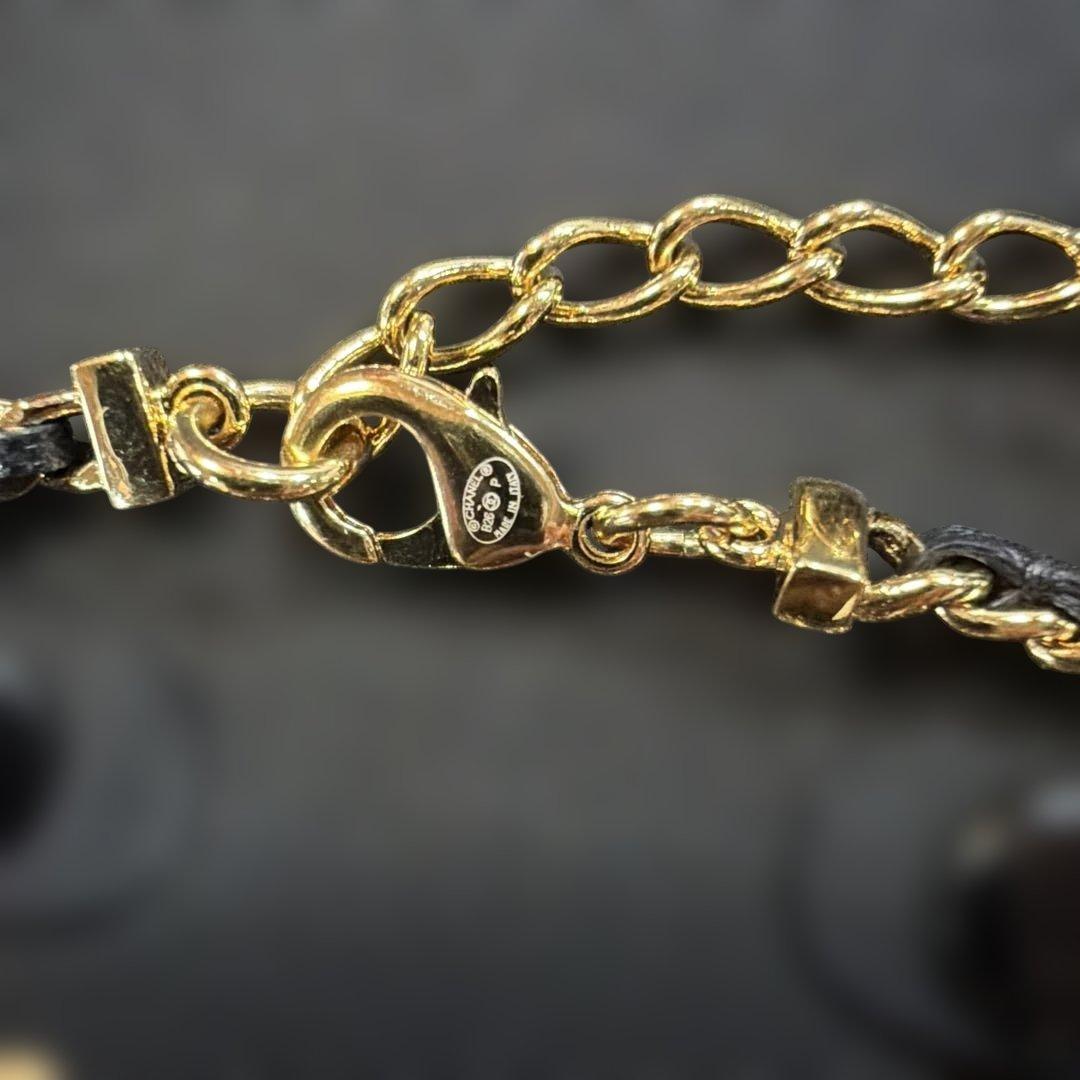 CHANEL ゴールド ブラック チェーンブレスレット