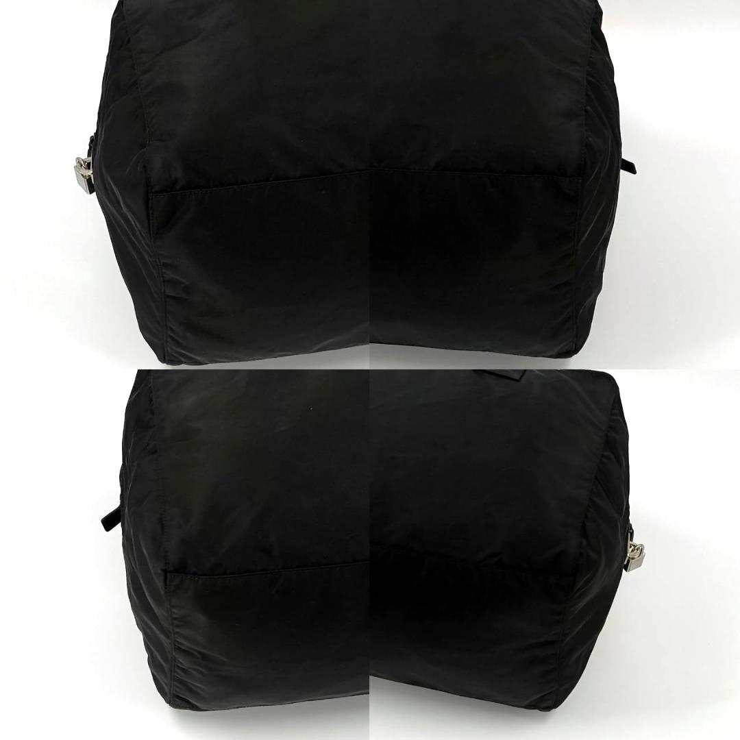 希少✨プラダ 大容量 ボストンバッグ 三角ロゴ レザー ナイロン 肩掛け 黒