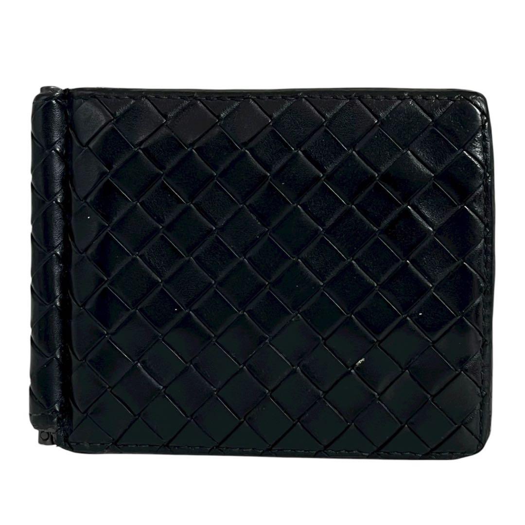 人気✨　ボッテガヴェネタ　二つ折り財布　マネークリップ　イントレチャート　レザー