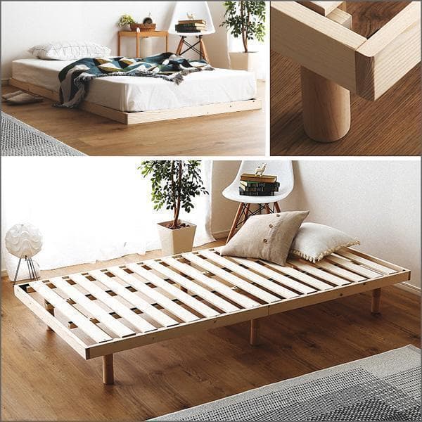 新品 送料込 北欧産パイン材 すのこベッド シングルベッド 3段階高さ調節 N