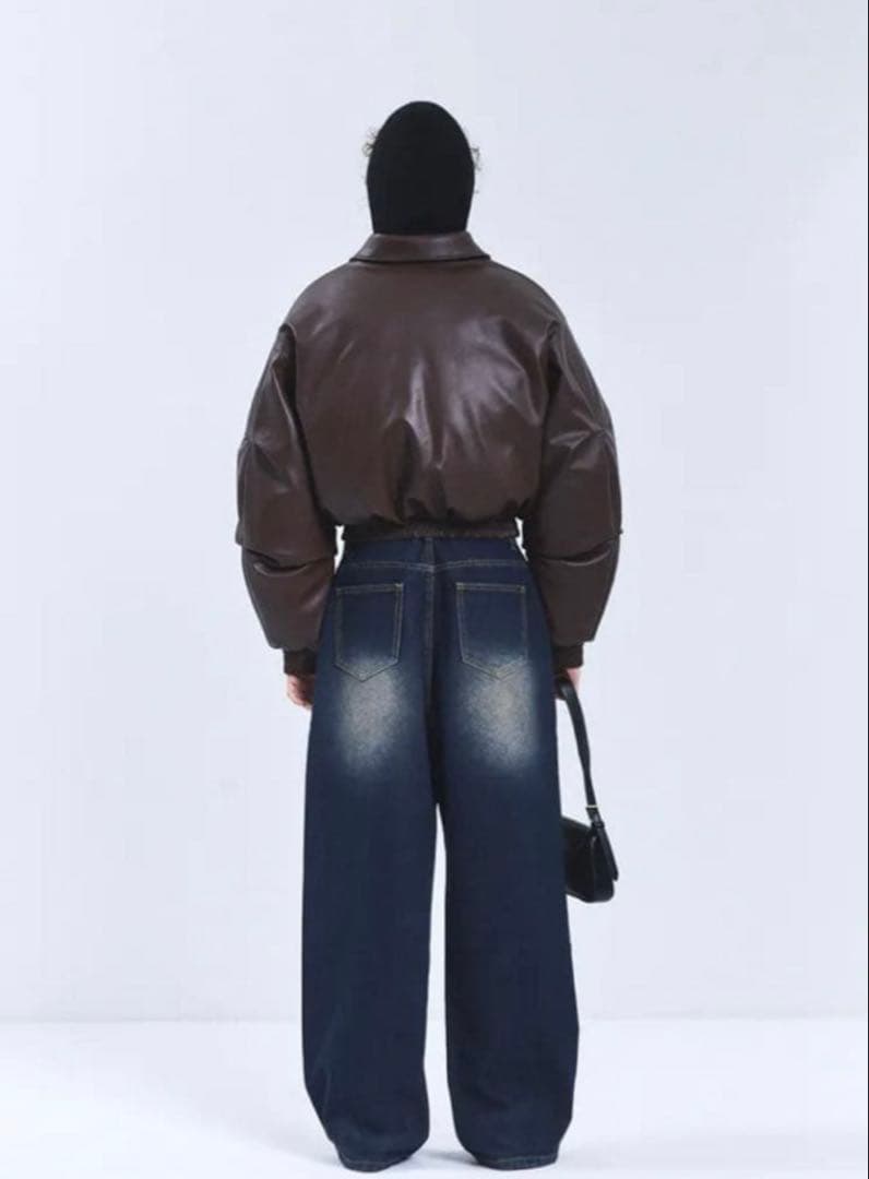 善*逸様 ダークブラウン レザー クロップドジャケット Acne Studios