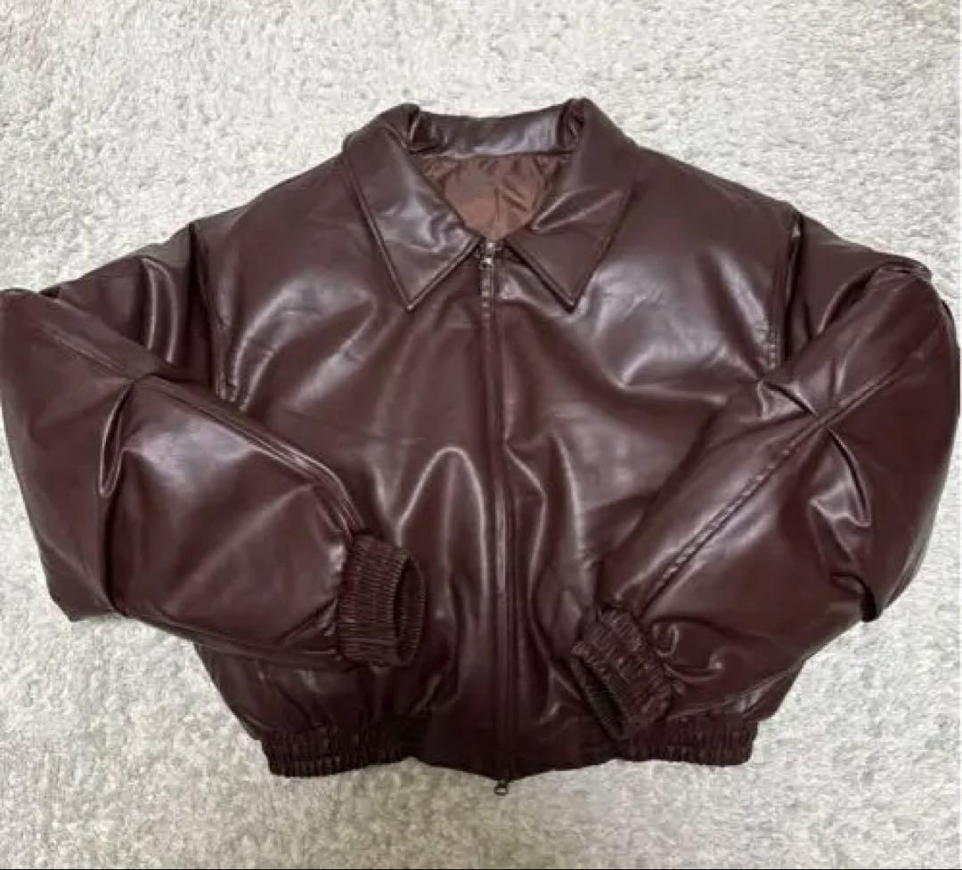 善*逸様 ダークブラウン レザー クロップドジャケット Acne Studios