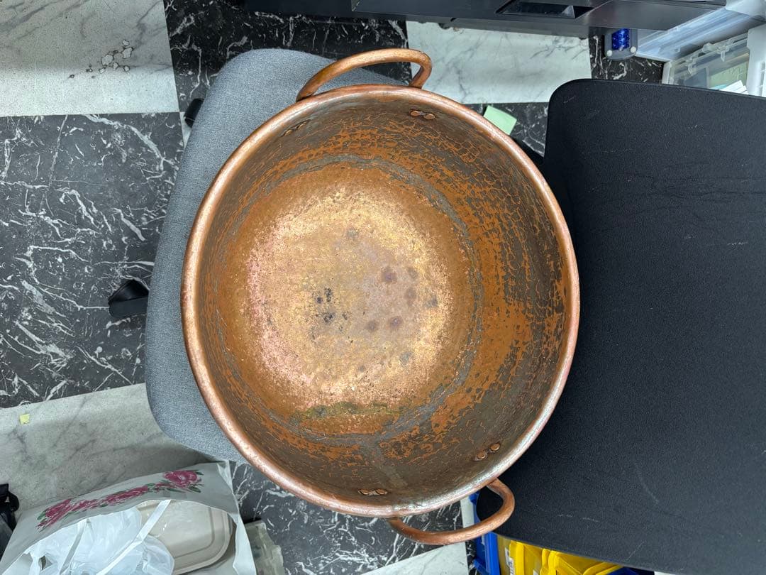銅鍋　さわり鍋　餡作り　あんこ鍋　直径38㎝　高さ19㎝　重さ4.6kg
