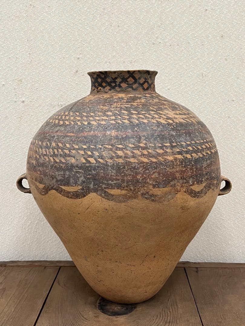 彩陶 【中国彩陶双耳大壷 アンダーソン土器/出土品】紀元前五千年
